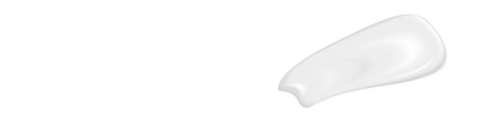 A white, creamy product smear on a white background.