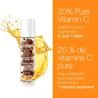 Flacon de 30 unités de sérum NEUTROGENA® Correcteur teint express 20 % de vitamine C en capsules, avec le texte « 20 % de vitamine C pure - Peau visiblement plus lisse et plus éclatante en 1 semaine seulement »
