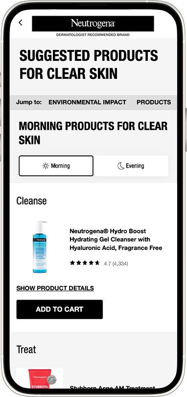 Image qui montre la dernière étape consistant à recevoir une évaluation cutanée à l’aide de l’application Neutrogena Peau360