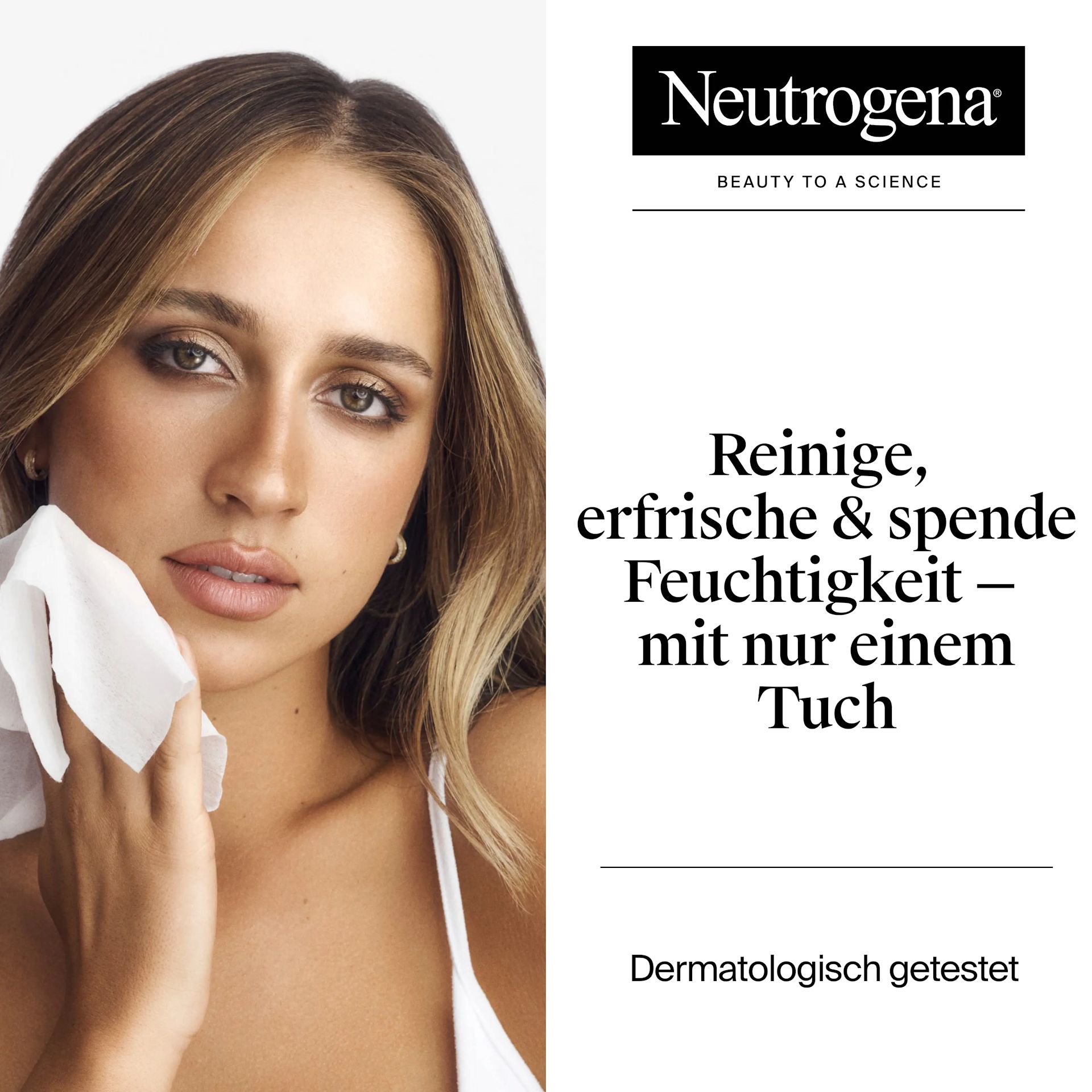 Reinige, erfrische % spende Feuchtigkeit - mit nur einem Tuch