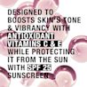 Pink bubbles with antioxidant vitamins C and E and SPF 25 sun protection claim