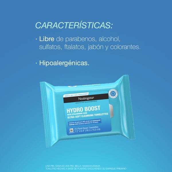 Toallitas limpiadoras Hydro Boost - Caracteristicas