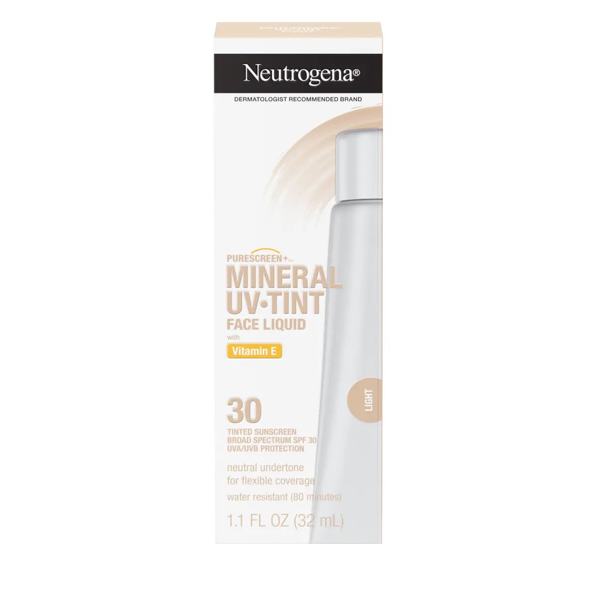 Neutrogena® Purescreen+™ Mineral UV Tint Face Liquid Sunscreen - Light Front of pack