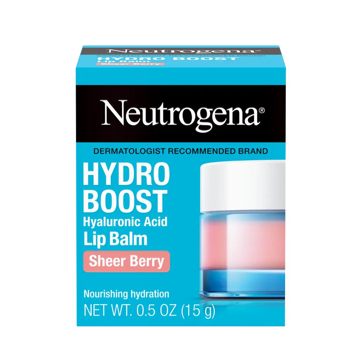 Neutrogena Hydro Boost Hyaluronic Acid Lip Balm, Sheer Berry, 0.5 Oz