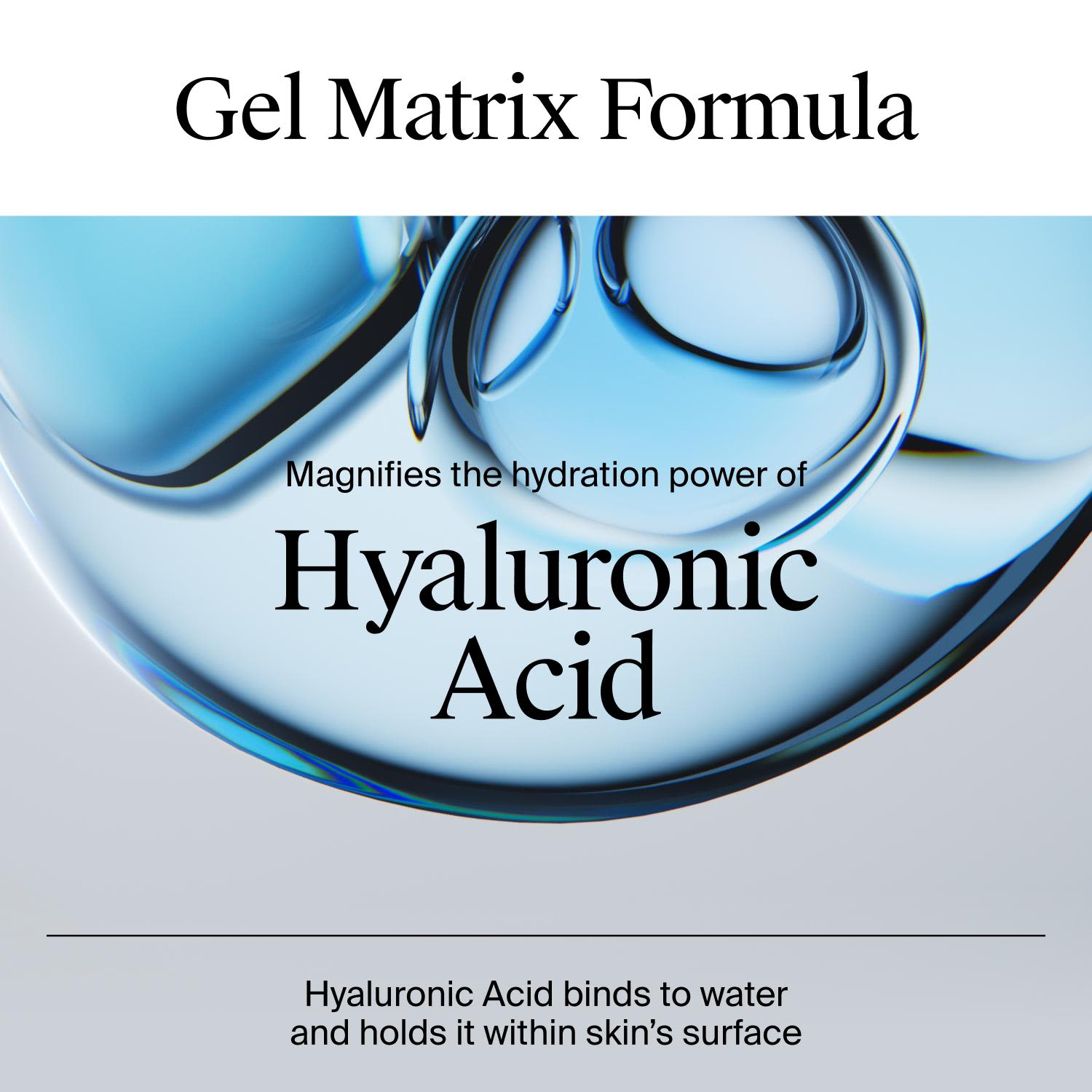 Illustration of hyaluronic acid bonding to water