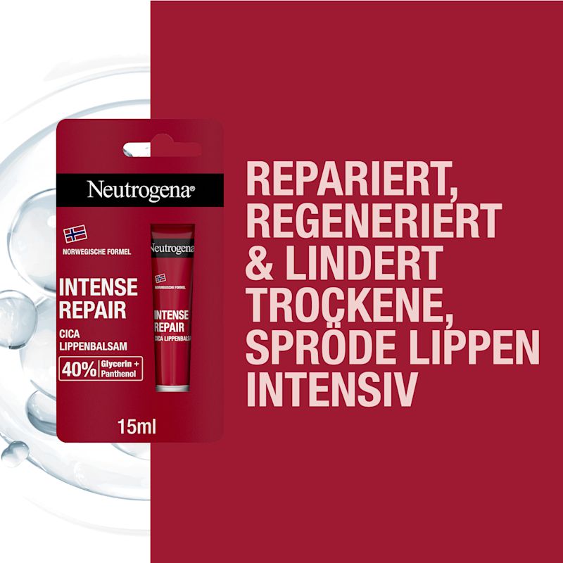 Repariert, regeneriert und lindert trockene, spröde Lippen intensiv