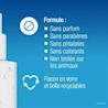 Texte indiquant « cette formule est sans parfum, sans parabènes, sans phtalates, sans colorant et non testée sur les animaux »