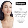 Woman with clear skin, Neutrogena® logo, SPF 30 helps protect against early skin aging