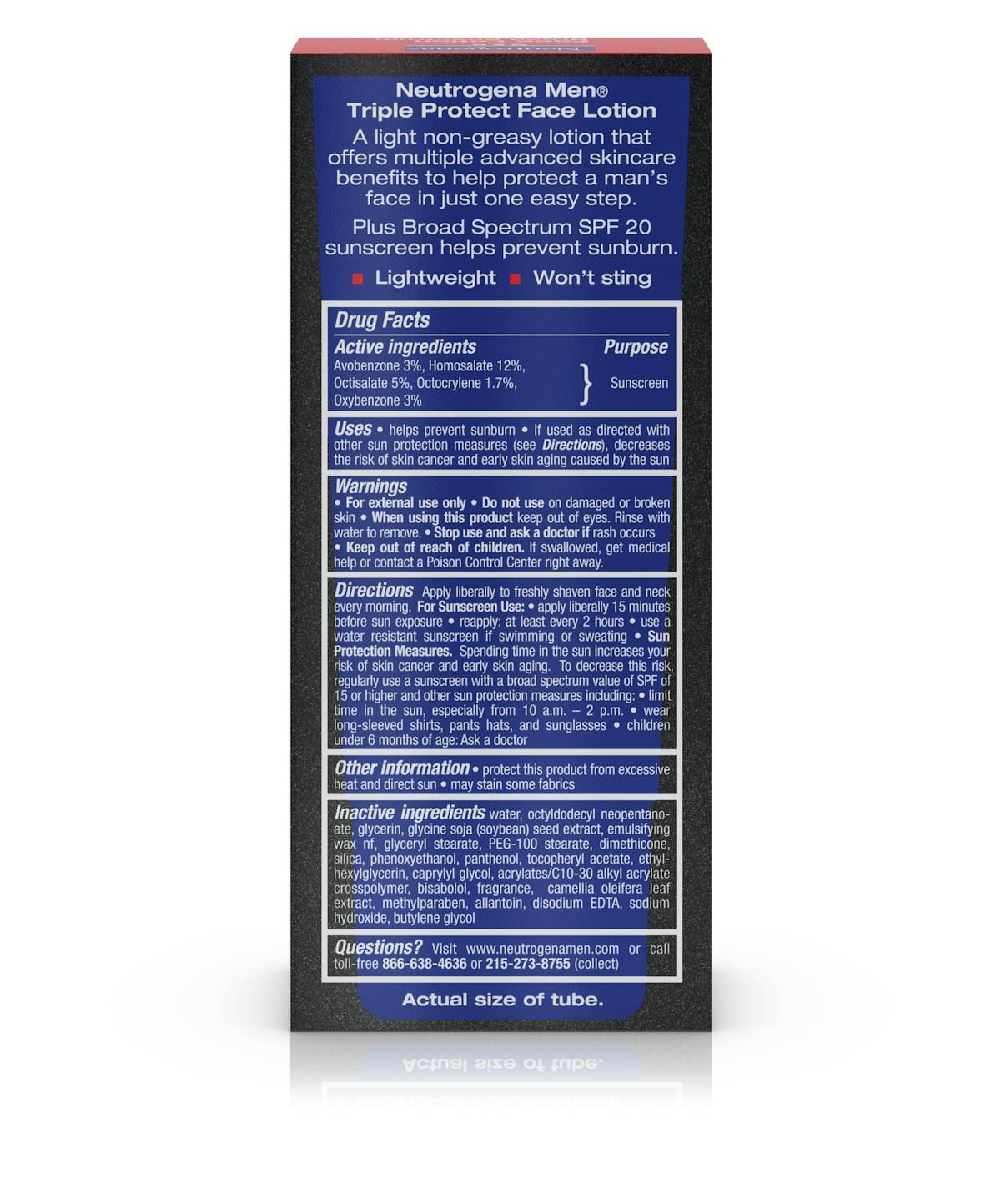 Neutrogena® Men Triple Protect Face Lotion Broad Spectrum SPF 20