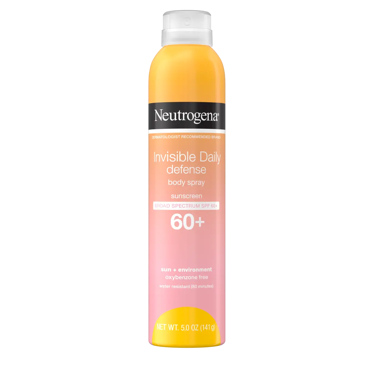 Neutrogena Invisible Daily Defense Body Spray Sunscreen SPF 60+, 5 oz spray can