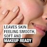 Closeup of glowing skin noting smooth, soft, makeup ready finish after use