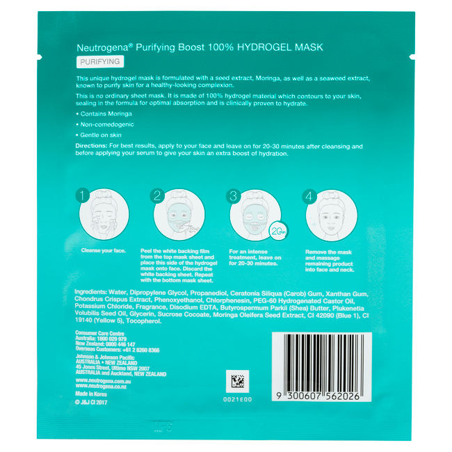 Neutrogena® Purifying Boost Hydrogel Mask 30g - Image 2 - Neutrogena - en-AU