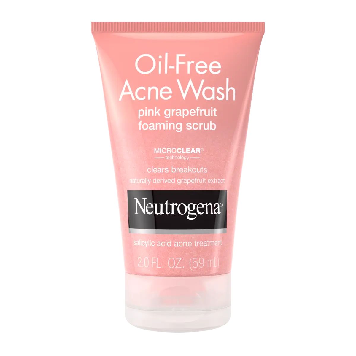 Neutrogena® Oil-Free Acne Wash Pink Grapefruit Foaming Scrub, 2 Fl. Oz, front of pack