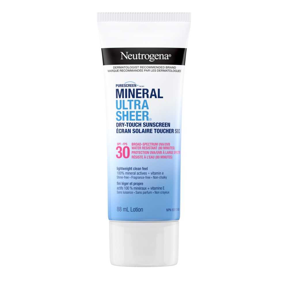 Tube à presser de 88 ml de la lotion écran solaire NEUTROGENA® MINERAL ULTRA SHEER® Toucher sec avec FPS 30