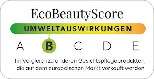 EcoBeautyScore Umweltauswirkungen Kategorie B im Vergleich zu anderen Gesichtspflegeprodukten