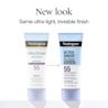 New look; same ultra-light, invisible finish; Ultra Sheer® Dry-Touch Sunscreen SPF 55