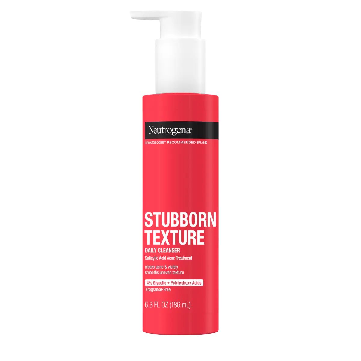 Neutrogena® Stubborn Texture™ Acne Cleanser for Textured Skin, front of pack