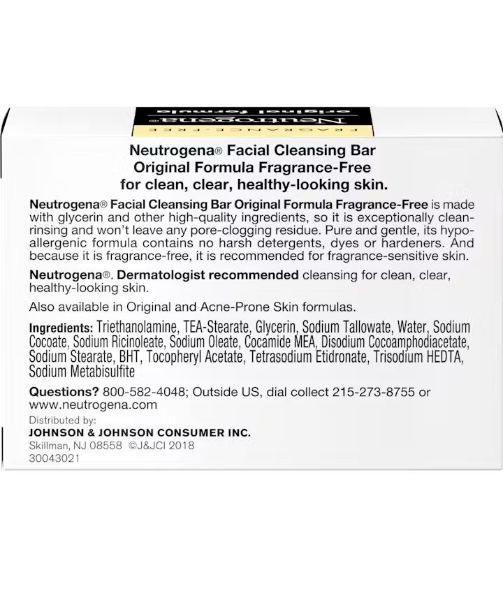 Neutrogena Original Amber Bar Facial Cleansing Bar