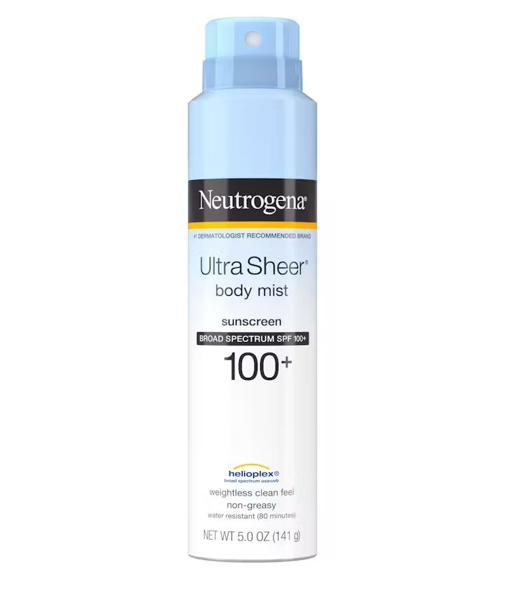 Neutrogena Neutrogena Ultra Sheer Lightweight Sunscreen Spray, SPF 100+, 5 oz, front of the package