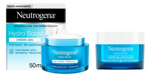 AQUA-GEL FACIAL NEUTROGENA® HYDRO BOOST® y CREMA-GEL FACIAL NEUTROGENA® HYDRO BOOST® SIN FRAGANCIA