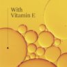 With Vitamin E over golden oil bubbles background