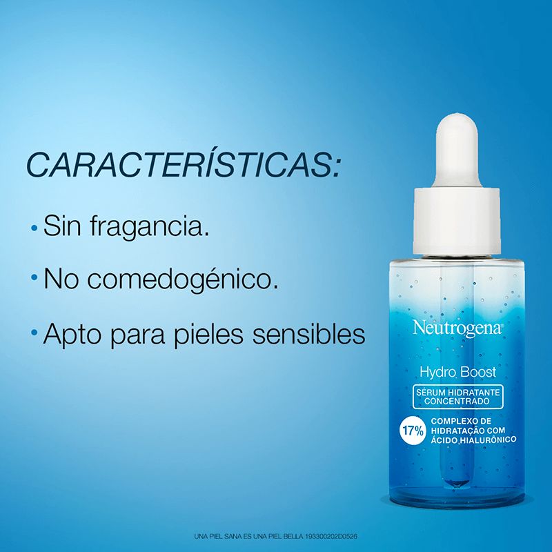 Serum Hidratante Concentrado facial Neutrogena Hydro Boost® Ácido Hialurónico 30ml - Características