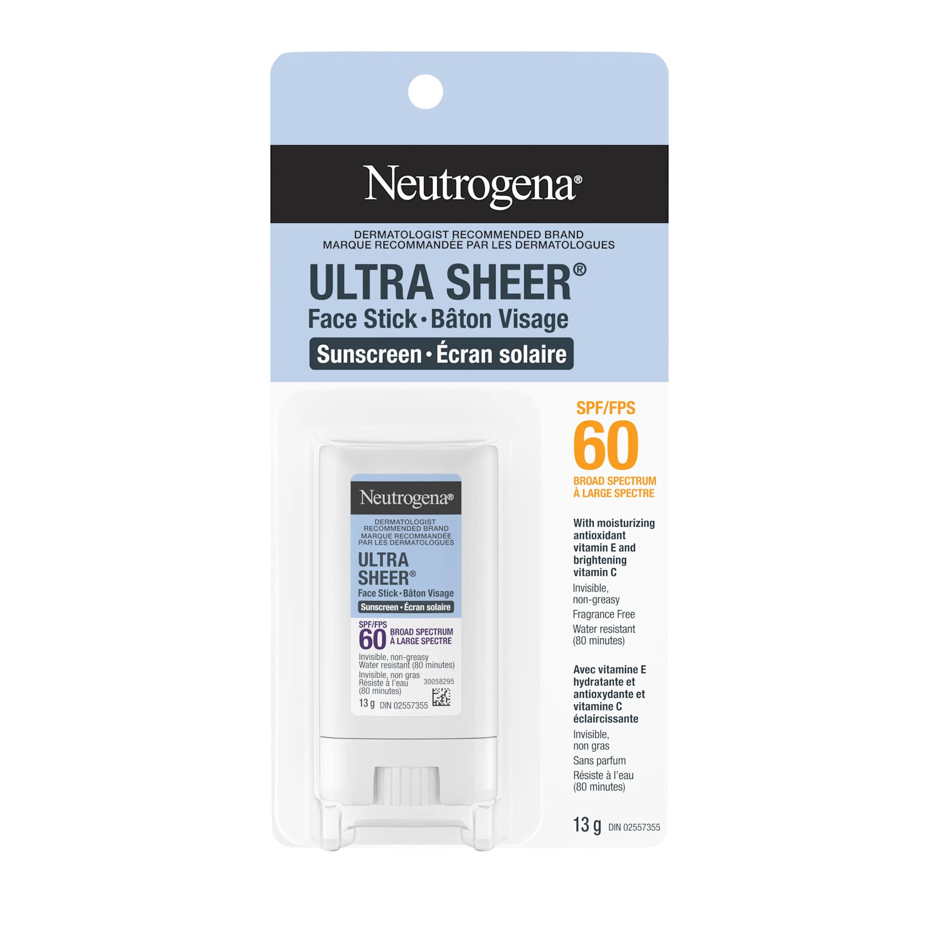 Neutrogena Ultra Sheer Face Stick SPF 60, 13g​