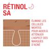 Image montrant comment le Retinol SA élimine les cellules mortes de la peau pour améliorer l'aspect des marques laissées par l'acné