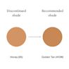 honey Carousel2 Neutrogena® Healthy Skin Liquid Makeup Discontinued Shade Honey 85 and Recommended New Shade Golden Tan 410W
