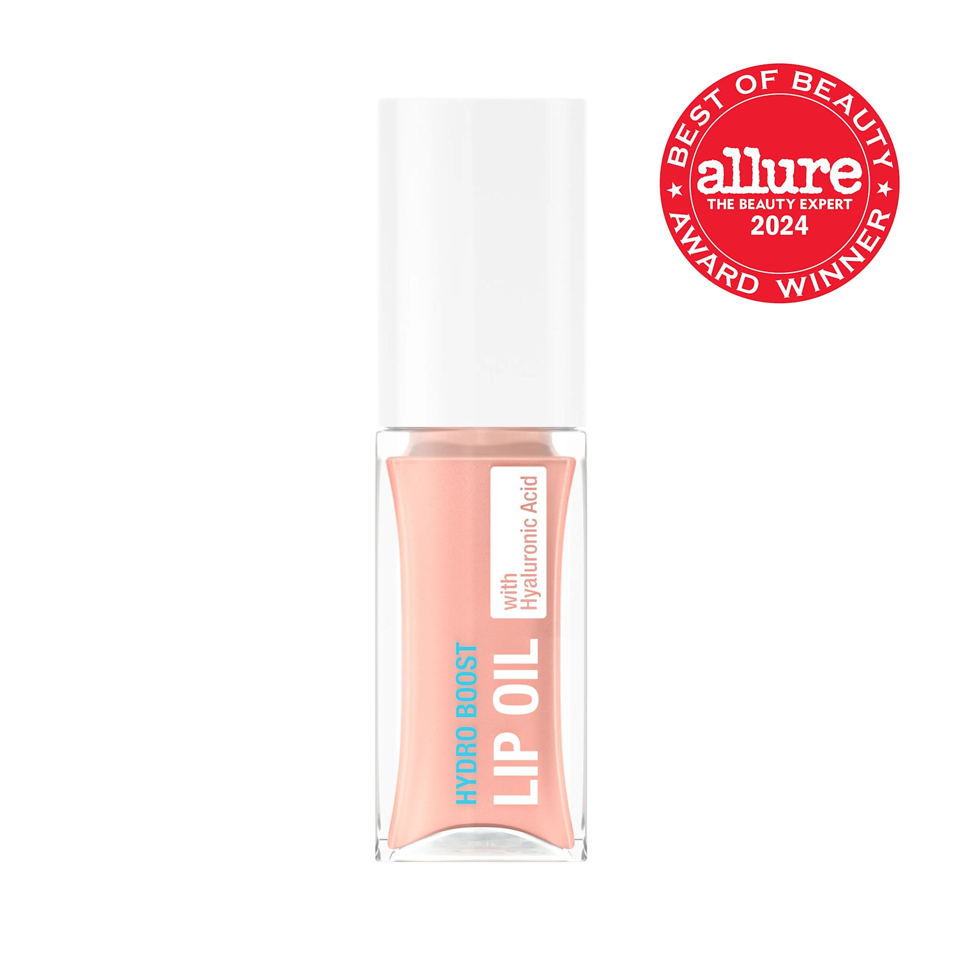 Neutrogena® Hydro Boost Lip Oil with Hyaluronic Acid Front of Packaging. Allure 2024 Award Winner