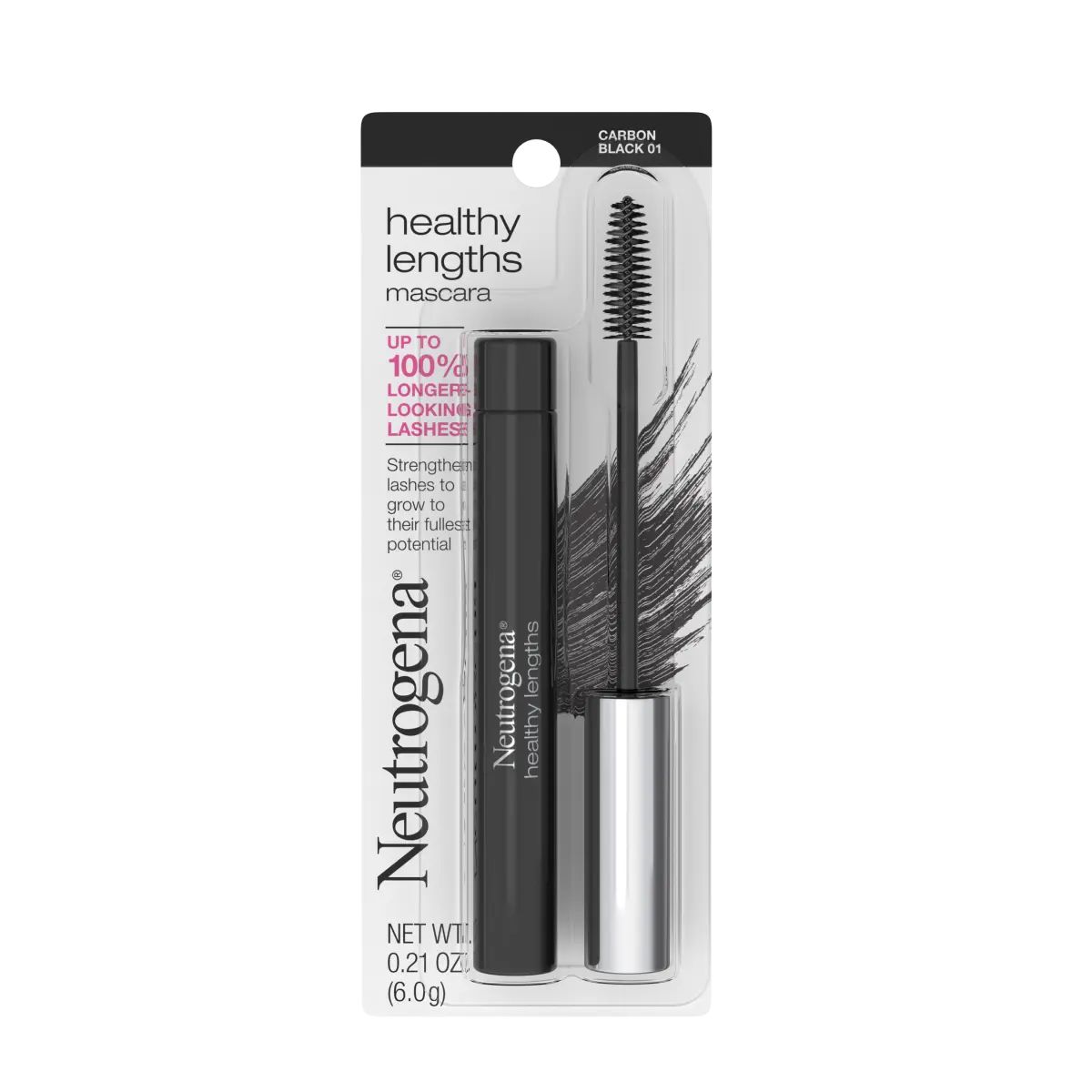 Neutrogena® Healthy Lengths Mascara, Carbon Black 01, .21 Oz, front pack