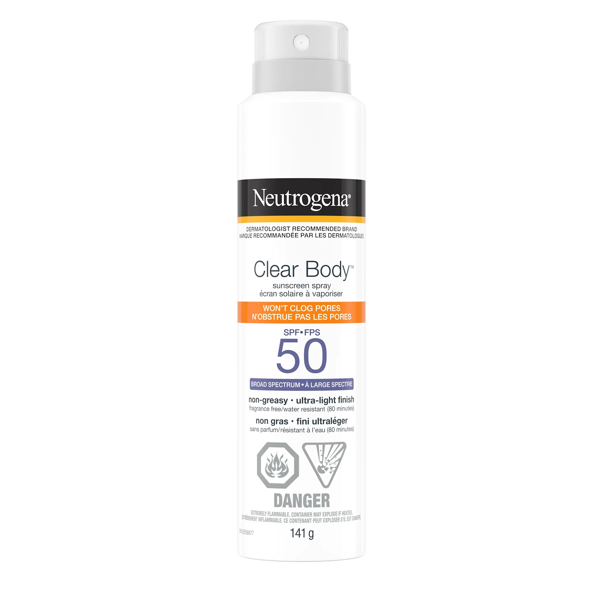 Neutrogena Clear Body Sunscreen Spray SPF 50, 141g​