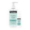 Neutrogena® Acne-Fighting Skincare Solutions with Evenly Clear™ Acne Cleanser & Acne Gel Moisturizer individual product packaging