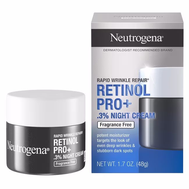 Neutrogena® Rapid Wrinkle Repair Retinol Pro+ .3% Night Cream 48g | NEUTROGENA® Australia