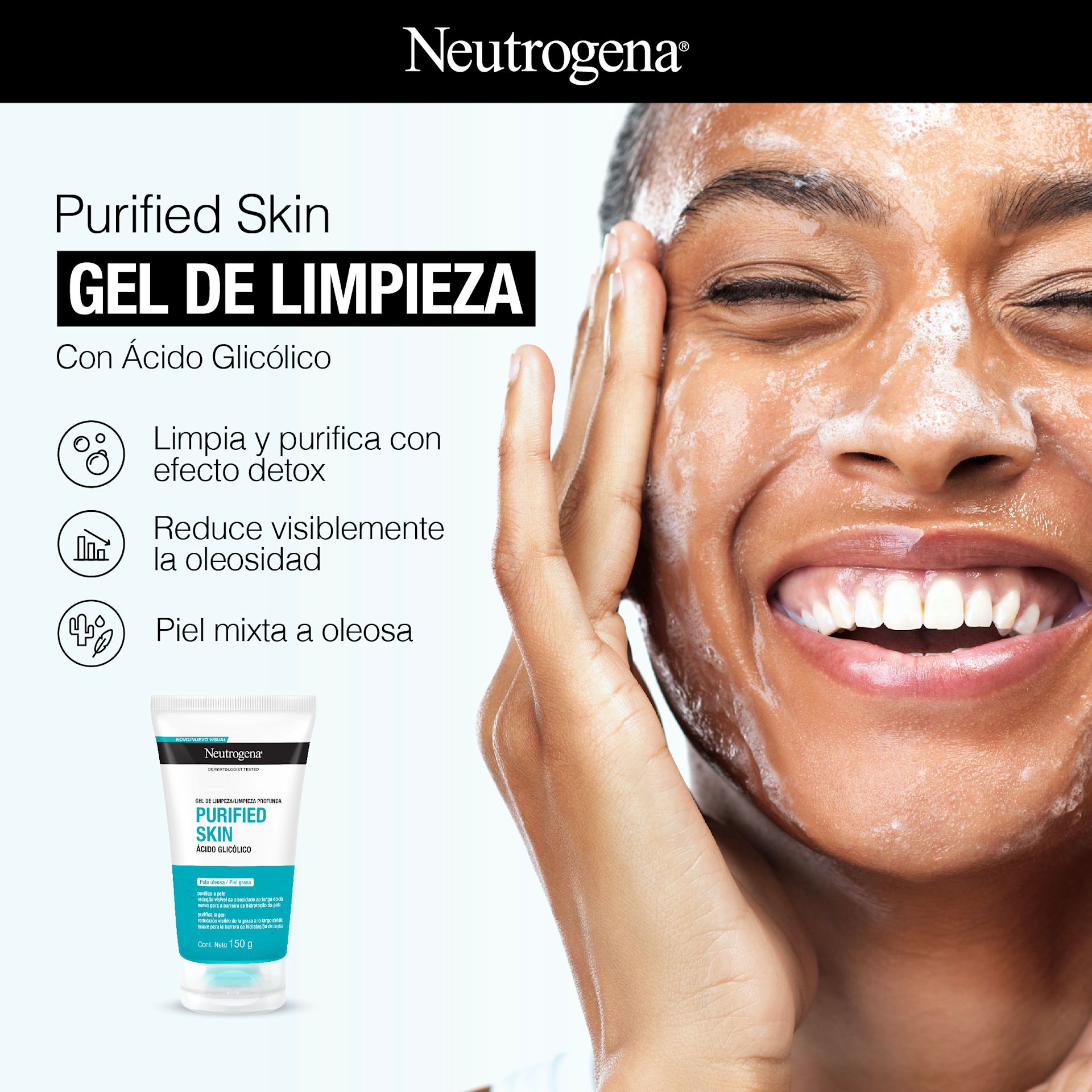 Gel de Limpieza NEUTROGENA® PURIFIED SKIN® x 150g - Image 2 - Neutrogena - es-AR