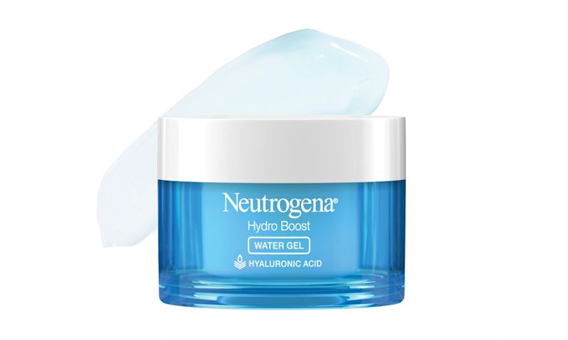 Neutrogena® Hydro Boost Water Gel Front of pack and texture swatch