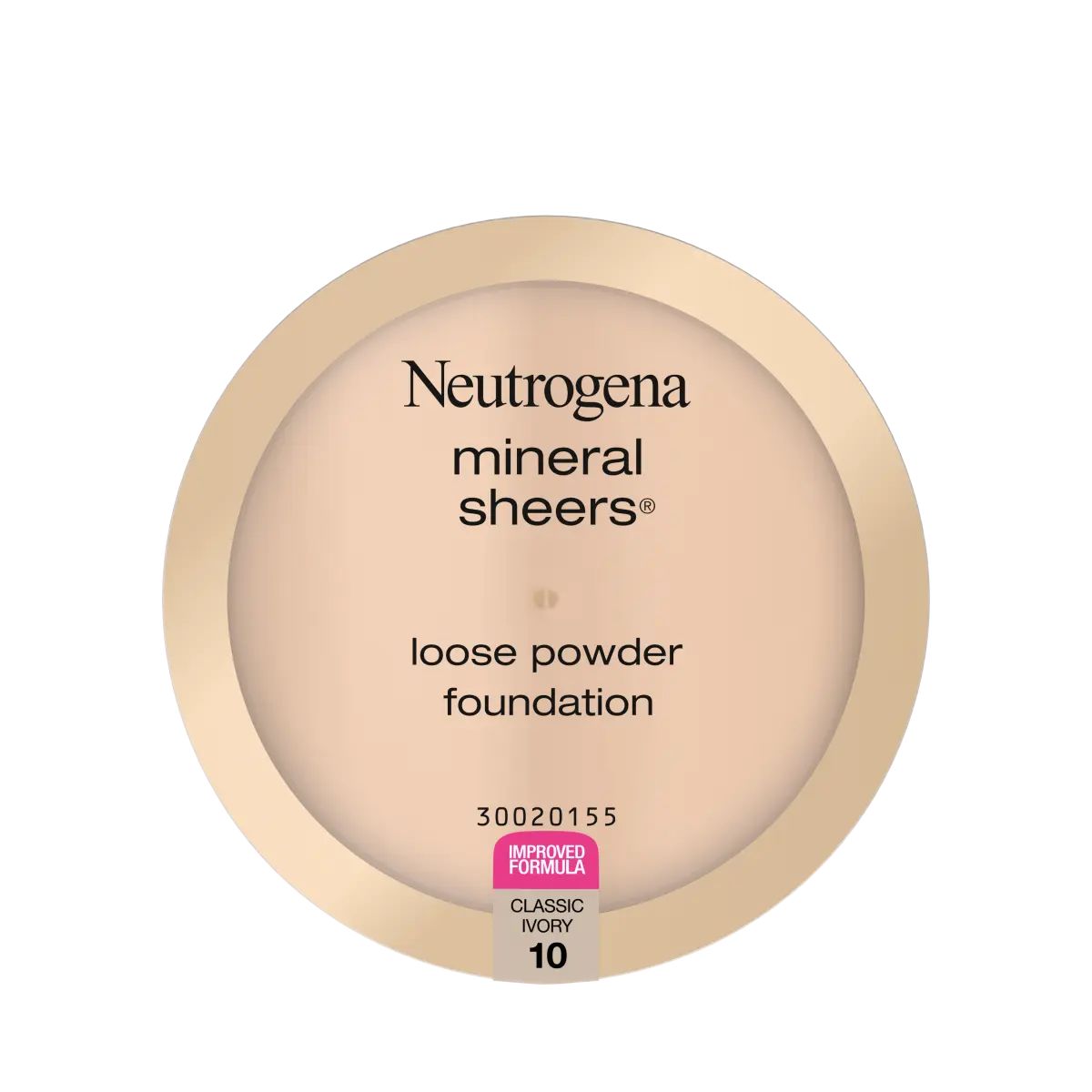 Neutrogena® Mineral Sheers® Loose Powder Foundation, Classical Ivory 10, 0.19 Oz Front of pack