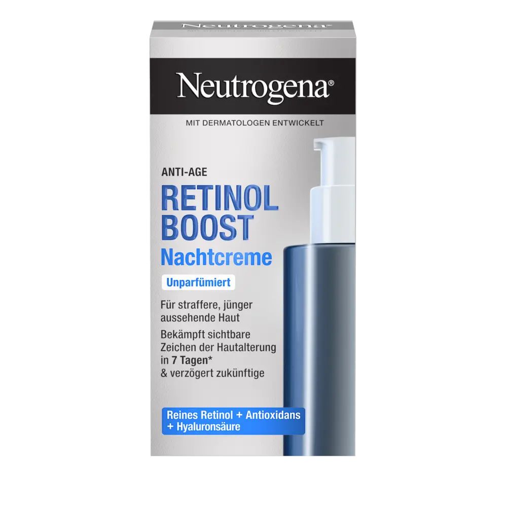 Packshot Neutrogena® Retinol Boost Nachtcreme Packungsvorderseite