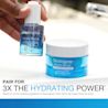 Neutrogena® Hydro Boost serum paired with gel cream for 3X hydrating power on sink