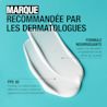 241127 411NTG UG SPFMoisturiser Digital CA FR ML-04 Trace du produit sur fond bleu avec la mention « Marque recommandée par les dermatologues »