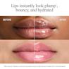 Before and After image. Lips instantly look plump bouncy and hydrated