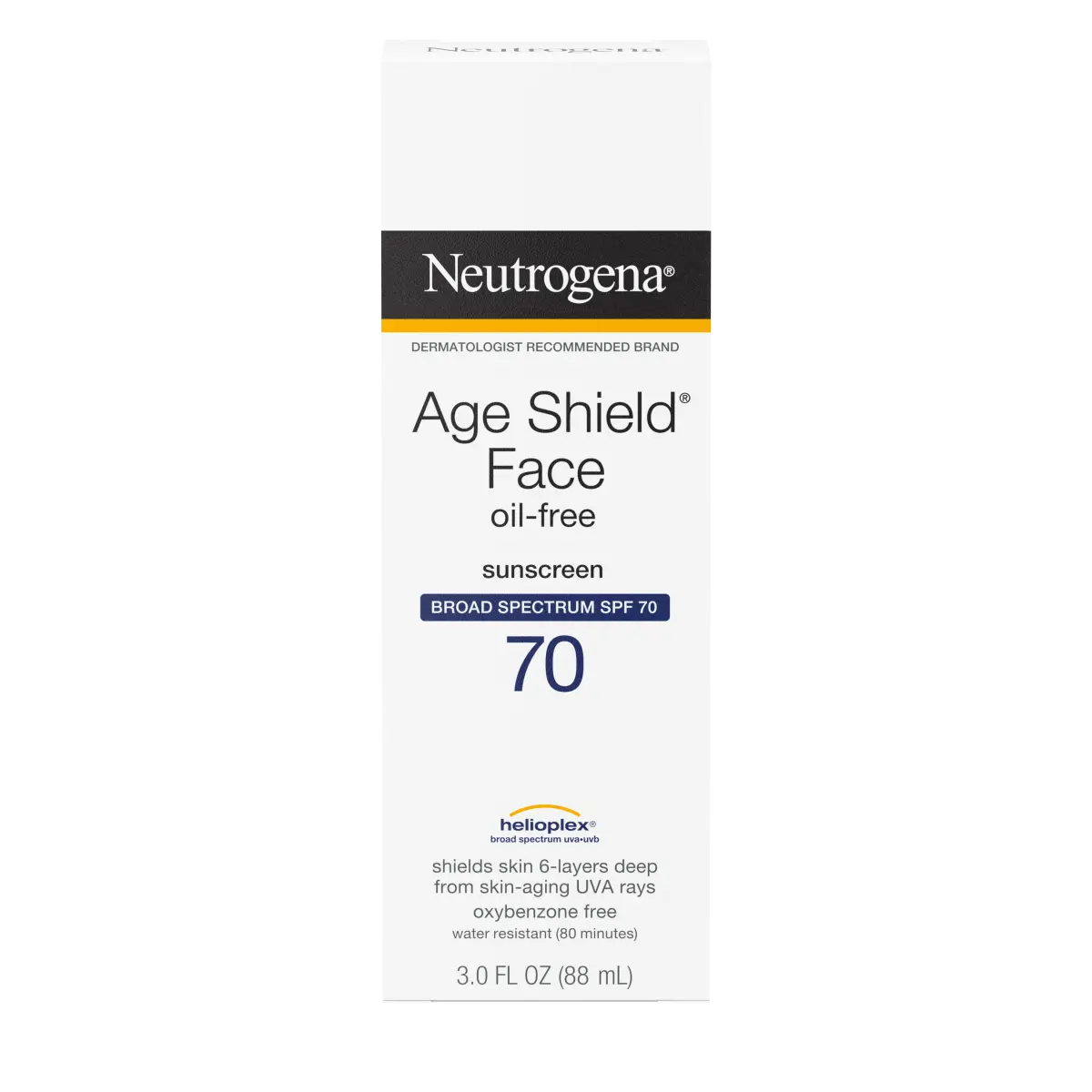Neutrogena Age Shield Face Oil-Free Sunscreen Lotion SPF 70, 3 fl oz lotion