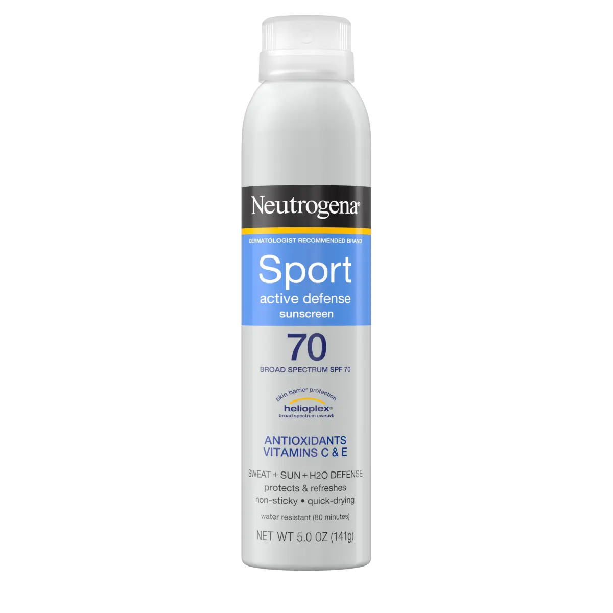 Neutrogena Sport Active Defense Sunscreen Spray SPF 70, 5 oz spray can