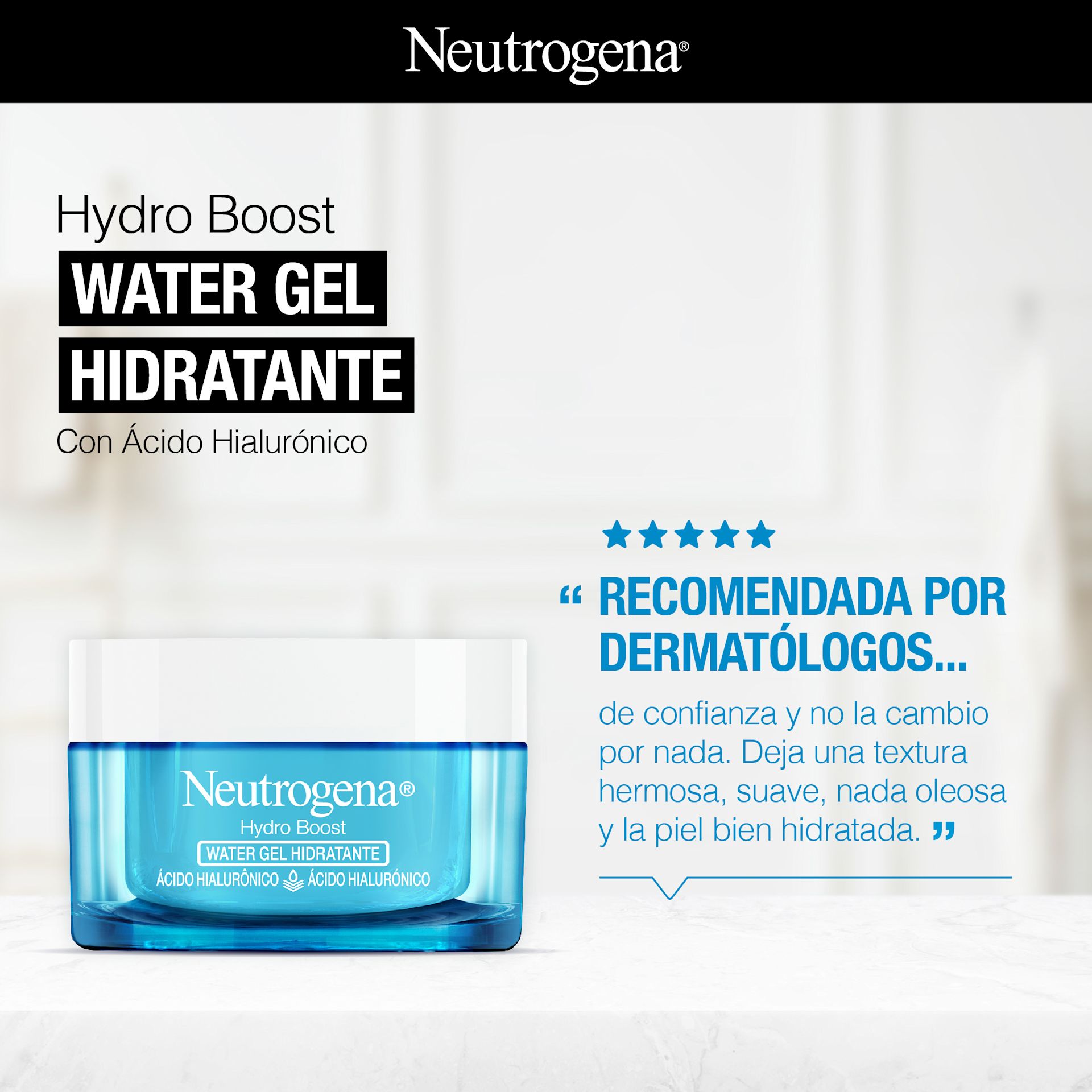 Hydro Boost WATER GEL HIDRATANTE Con Ácido Hialurónico "RECOMENDADA POR DERMATÓLOGOS..."