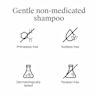 "Gentle non-medicated shampoo" features: Phthalates, Sulfates, Paraben free and Dermatologically tested.