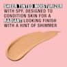 Tinted moisturizer smear showing radiant finish with a hint of shimmer on pink
