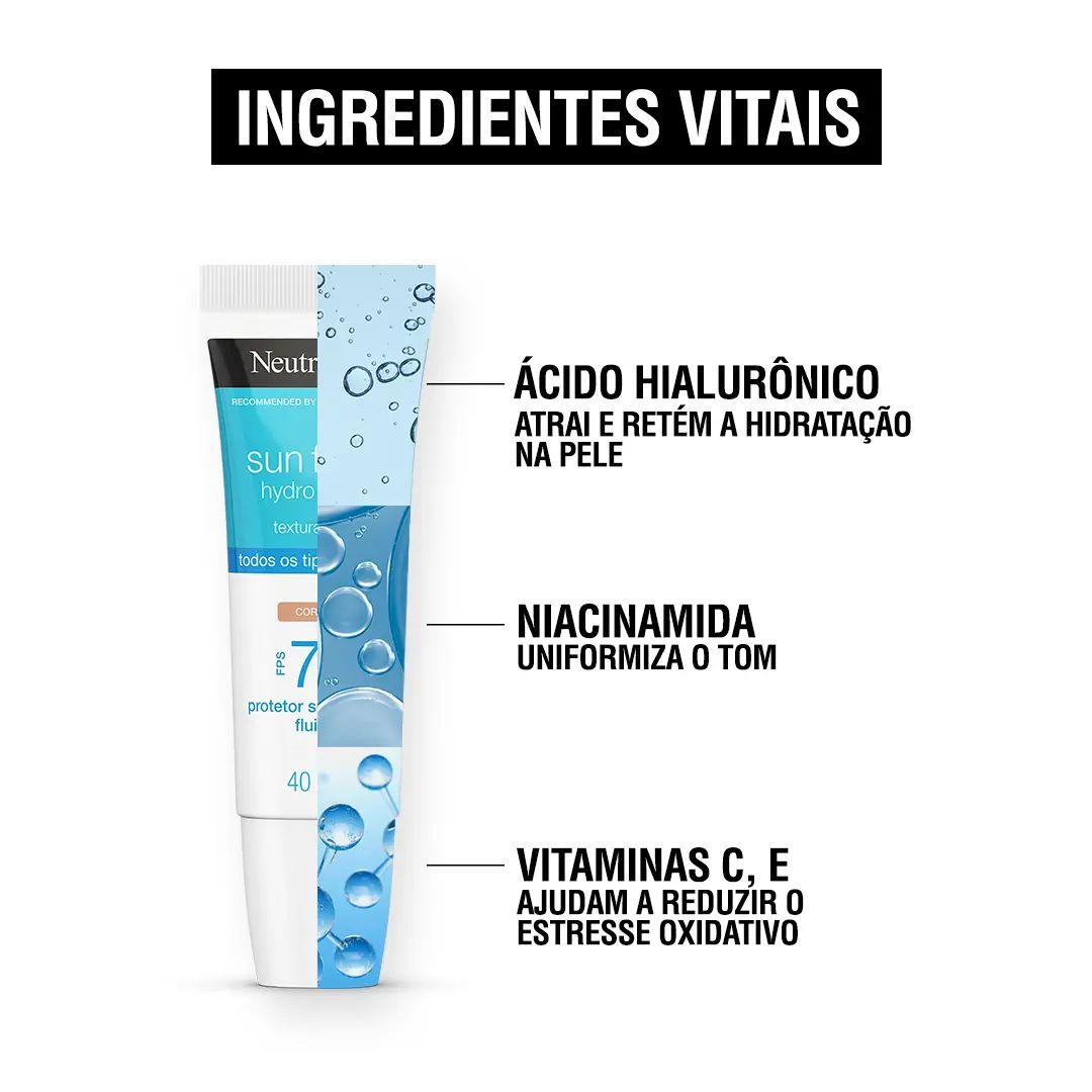Protetor Solar Facial NEUTROGENA SUN FRESH® Hydro Boost FPS 70 Cor 2.0 40ml - Image 4