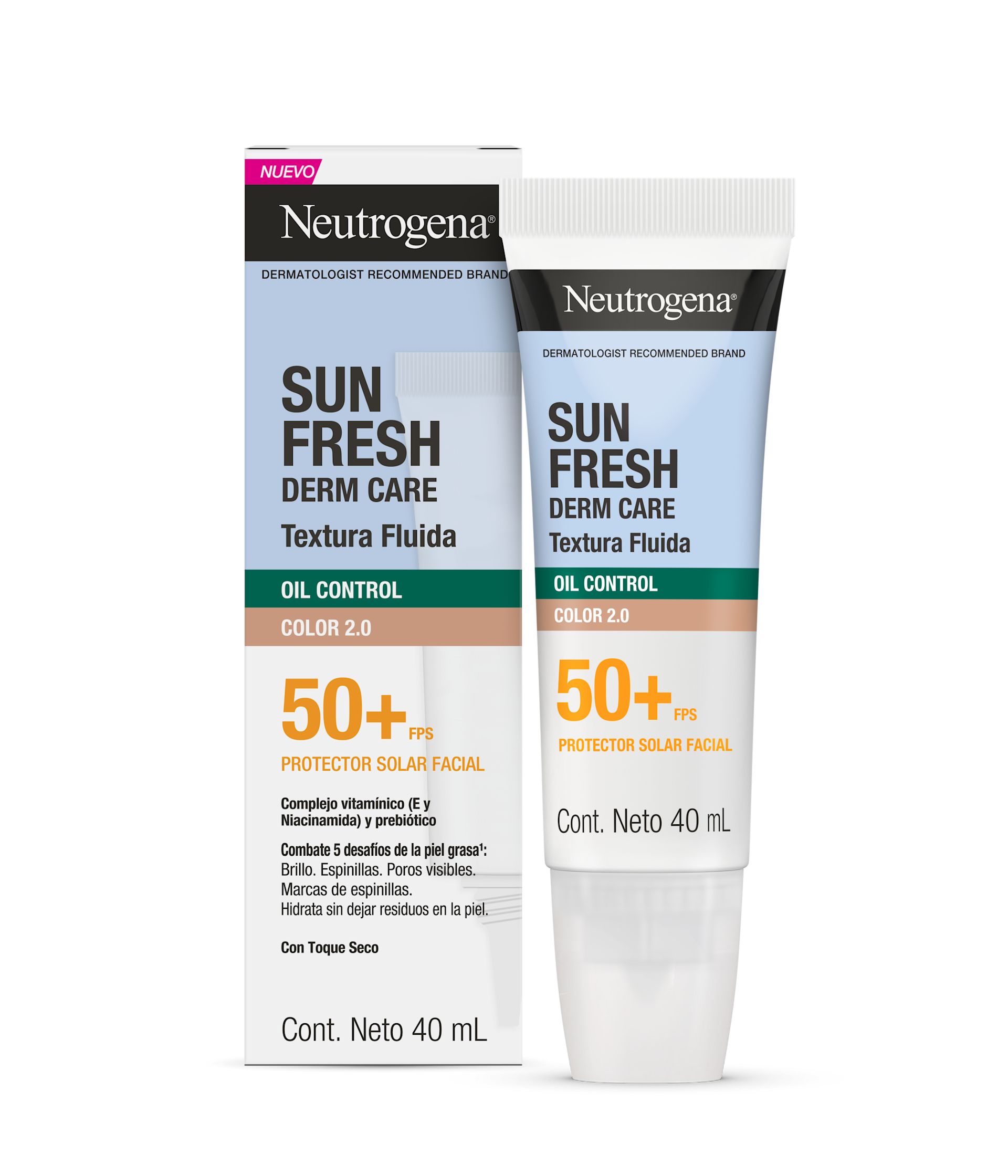 Protector Solar Facial Neutrogena Sun Fresh Oil Control Fluido Color - Package