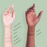 Shade range swatches from Classic Ivory 10 to Chestnut 135 on different skin tones
