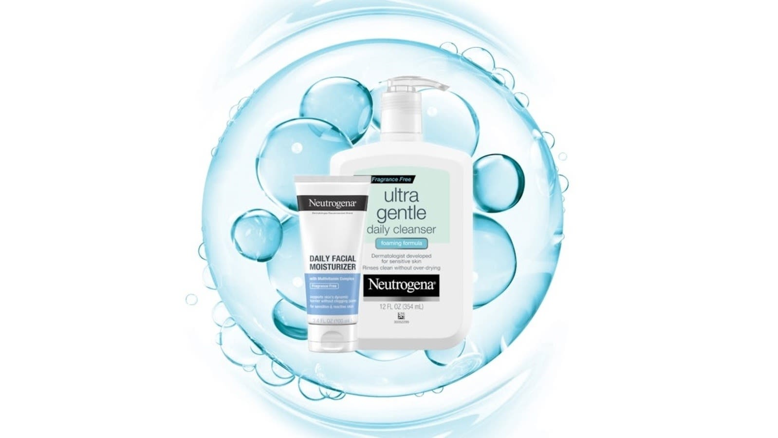Neutrogena Ultra Gentle Daily Cleanser and Daily Facial Moisturizer for sensitive skin